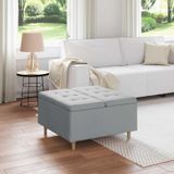 Maison Exclusive - Pouf avec rangement, gris clair, 80 x 80 x 45 cm, rembourré