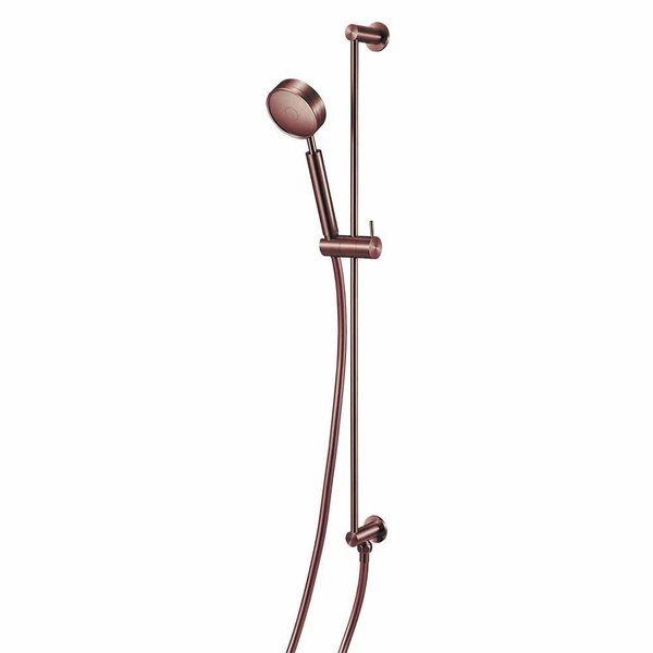 Qisani Flow glijstangset met ronde handdouche Geborsteld Copper 25616.05