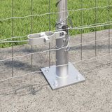 vidaXL Poteau de clôture avec base en béton 7 pièces argent Acier thermolaqué