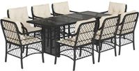 vidaXL 9-delige Dining Loungeset polyrattan zwart en crème