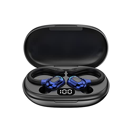 Wilitto Oortelefoon Bluetooth-compatibele 5.0 Calling ABS Draadloze Oortelefoon voor Dagelijks Gebruik Blauw
