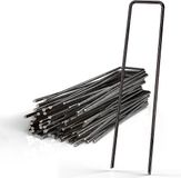 Intirilife 100 x grondanker 150 x 25 x 2,7 mm zwart roestvrij staal