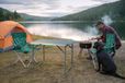 Mojawo 3-delige camping set: groene vissersstoel + tas, inklapbare tafel 80x60 cm