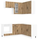 vidaXL Keukenelement LUCCA, 8 stuks, kunststofhout met artisanale eikenlook