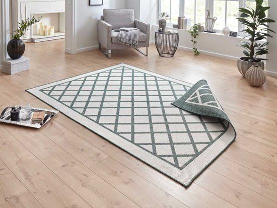 Bougari Binnen&Buiten Vloerkleed Sydney 103427 120x170 cm Groen & Crème