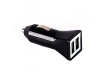 Watio Wave Dubbele USB-oplader, 3,1 A, met twee USB-poorten en compact ontwerp in zwart. Ideaal voor snel opladen