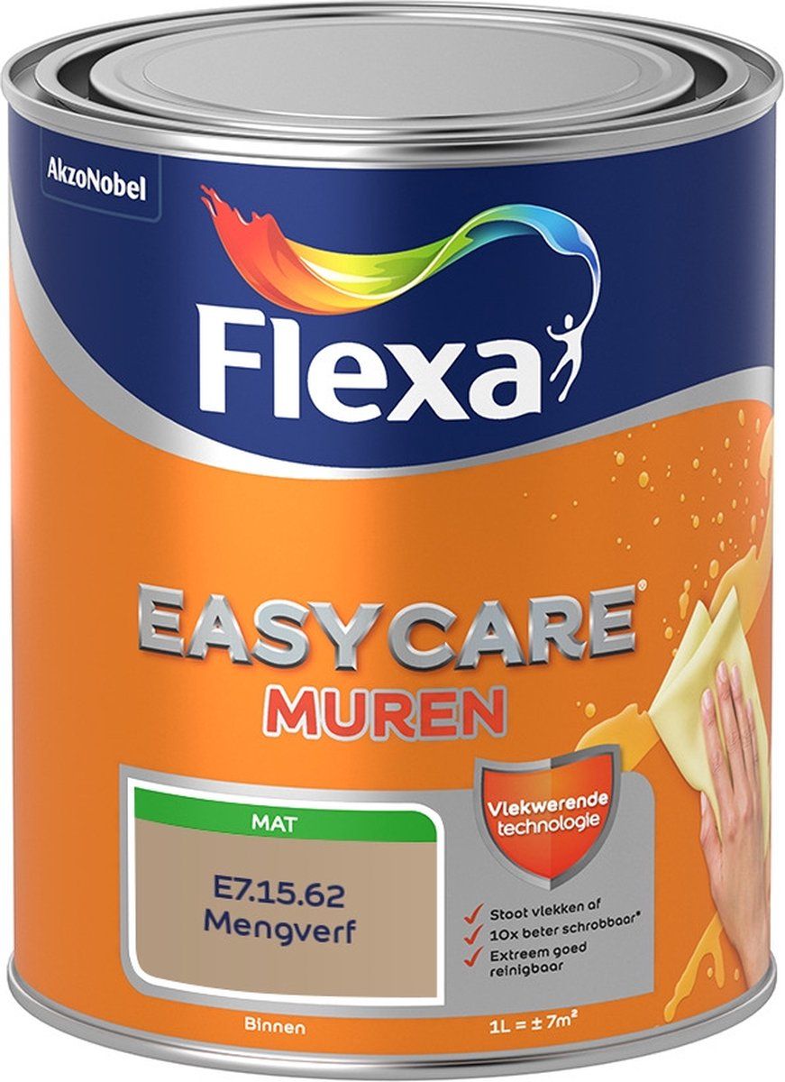 FLEXA Easycare Muurverf - Mat - Mengkleur - E7.15.62 - 1 liter