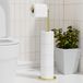Unyqoos® Toiletpapierhouder vrijstaand in roestvrij staal met opvouwbaar ontwerp voor 5 rollen