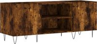 vidaXL Platenkast 121x38x48 cm bewerkt hout gerookt eikenkleurig