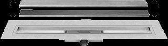 Easydrain Compact 30 Douchegoot - 180 cm - Vierkant - RVS - Tegel rooster