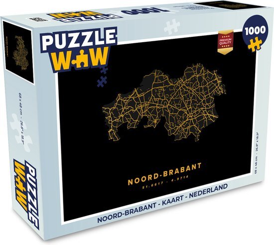 MuchoWow Puzzel Noord-Brabant - Kaart - Nederland - Legpuzzel - Puzzel 1000 stukjes volwassenen