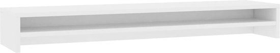 vidaXL Monitorstandaard - 100x24x13 cm - Wit - Hout
