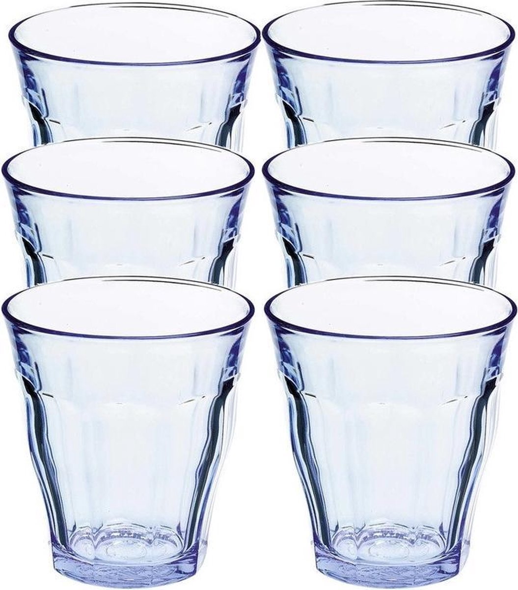 Duralex Drinkglazen Picardie - 6 stuks - blauw - glas - 220 ml