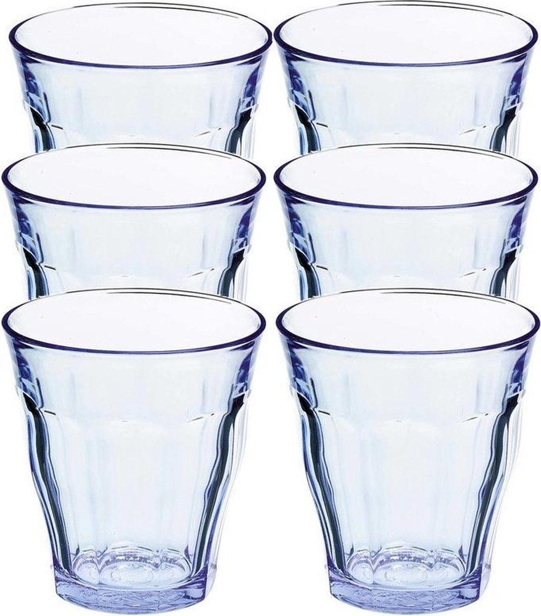 Duralex Picardie Drinkglazen - 6 stuks - Blauw - 220 ml