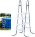 VEVOR Échelle de piscine en acier au carbone, capacité de charge 136 kg, échelle d'embarquement de type A, échelle de sécurité pour piscines hors sol jusqu'à 121,9 cm de profondeur, aide à l'embarquement antidérapante à 4 marches, gris et blanc