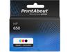 PrintAbout Inktcartridge 650 (CZ101/02AE) Zwart + 3 kleuren Multipack geschikt voor HP