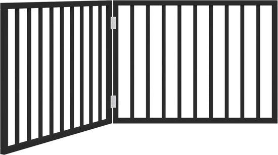 vidaXL Hondenhek - opvouwbaar - 2 panelen - zwart - 160 cm - populierenhout