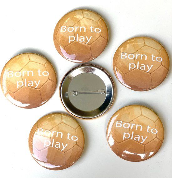 6 Buttons Born to Play - Nederlands Elftal - Oranje Versiering - EK - WK