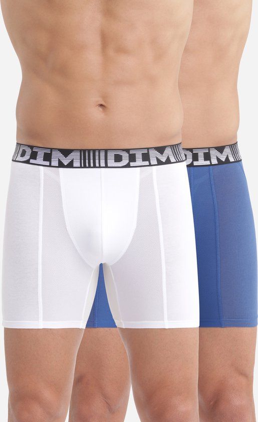 Dim Boxershorts 3D FLEX AIR - Set van 2 - Heren - Blauw/Wit - Maat L