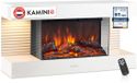 KAMINIO LIZ - Cheminée murale électrique avec chauffage, effet flamme 3D, éclairage d'ambiance LED, télécommande - Blanc