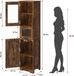 Merkloos Badkamer Opbergkast - Glazen Deur - Verstelbare Planken - Vrijstaand - 170cm