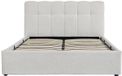 Vente-unique Lit avec rangement tissu blanc 160 x 200 cm