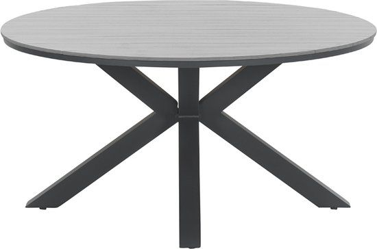 Garden Impressions Edison eettafel Ø148cm - donker grijs/teak grijs