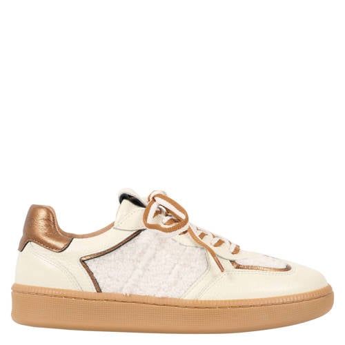 DWRS Mirabel teddy leren sneakers ecru