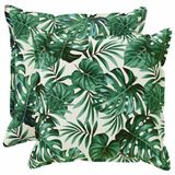 vidaXL Kussensloop 2 st houten bladpatroon 55 x 55 cm polyester