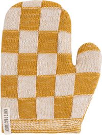Knit Factory Manique de four Block - Manique de cuisine résistant à la chaleur - Manique - Écru/Ocre