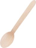 Plastico Fiesta Green Lepel Hout 17cm - 100 stuks