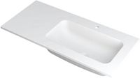 Wastafel INK Faktor Wastafel Polystone Rechts met 1 Kraangat - 1000x450x15 mm - Mat Wit