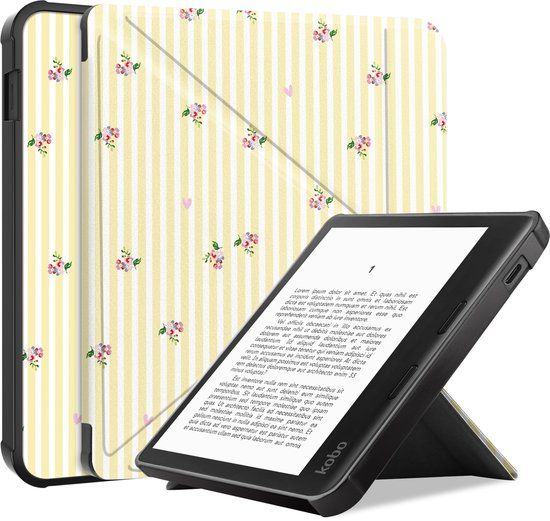 imoshion Ploonk B.V. Ereader Hoes - Geschikt voor Kobo Libra Colour - Garden Stripes