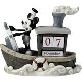Precious Moments Disney Showcase Collection "Mickey Mouse Perpetual Calendar" Resin Figurine #144707 Grey