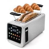 ZACHVO 4 schijven broodrooster met lange sleuf met touchdisplay
