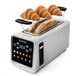 ZACHVO 4 schijven broodrooster met lange sleuf met touchdisplay