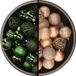 Kaemingk B.V. Boules de Noël - 74x pièces - vert foncé et marron clair - 6 cm - plastique