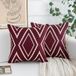 Goodivery ® Set de 2 housses de coussin, coton, 40 x 40 cm, rouge et blanc