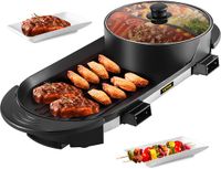 VEVOR 2-in-1 Binnenbarbecuepan en Grill, 2200W, Zwart