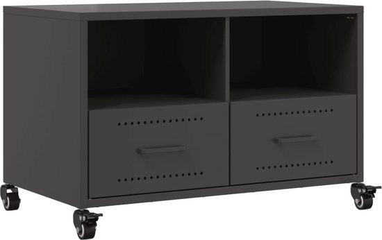 VidaXL TV meubel & entertainment center 68x39x43,5 cm staal zwart