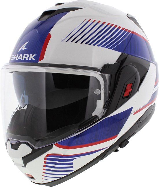 Shark Oxo Sikter Wit Chrome Blauw WUB Systeemhelm - Maat S
