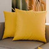 PETTI Artigiani Italiani - Paar kussenslopen 60 x 60 cm van microvezel, decoratief kussen voor slaapkamer bank set van 2 kussenslopen, effen, geel, 100% Made in Italy