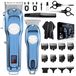 StarTech Haarstylmachine voor mannen - Professionele haarsnijder - Draadloos - LED-display - 12 opzetkammen - Koolstofstalen messen - USB-C opladen - Blauw