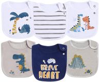 Maiwamita 6-pack waterdichte katoenen babyslabben voor meisjes en jongens met drukknoop
