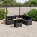 Maison Exclusive - Ensemble de jardin, 7 pièces, avec coussins, noir, en polyrotin