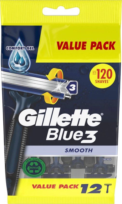 Gillette Blue3 Smooth Scheermesjes - 12 stuks