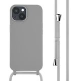 imoshion Siliconen hoesje met koord voor de iPhone 15 - Lichtgrijs