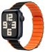 Wigento Apple Watch Polstermband SE 2023, 44mm, tweekleurig, magnetisch, siliconen, oranje