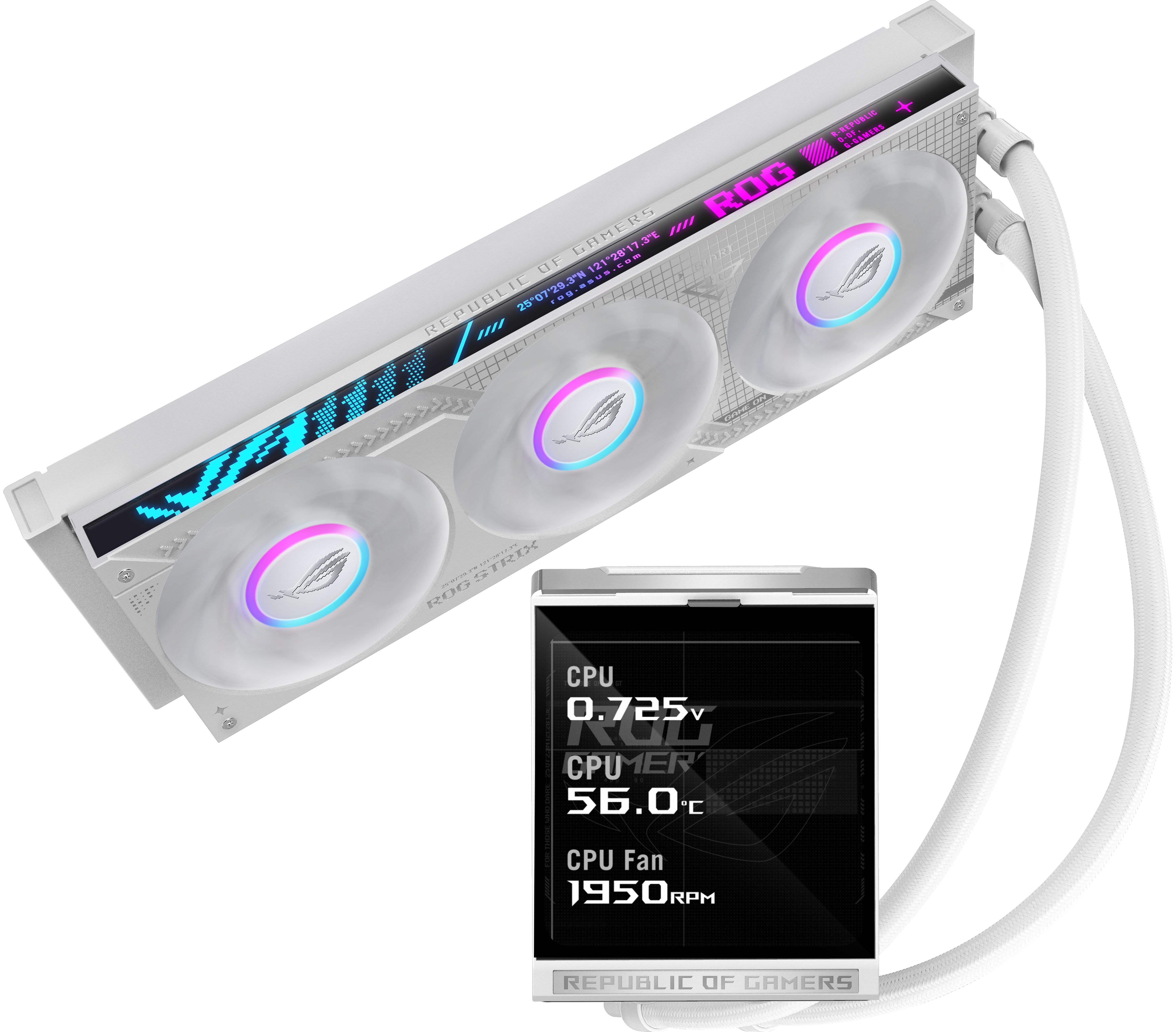 ASUS ROG Strix LC IV 360 ARGB LCD White Edition Processor Kit voor vloeistofkoeling 12 cm Wit
