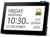 Horloge calendrier numérique 10,1 pouces pour seniors, avec 20 alarmes et un album photo